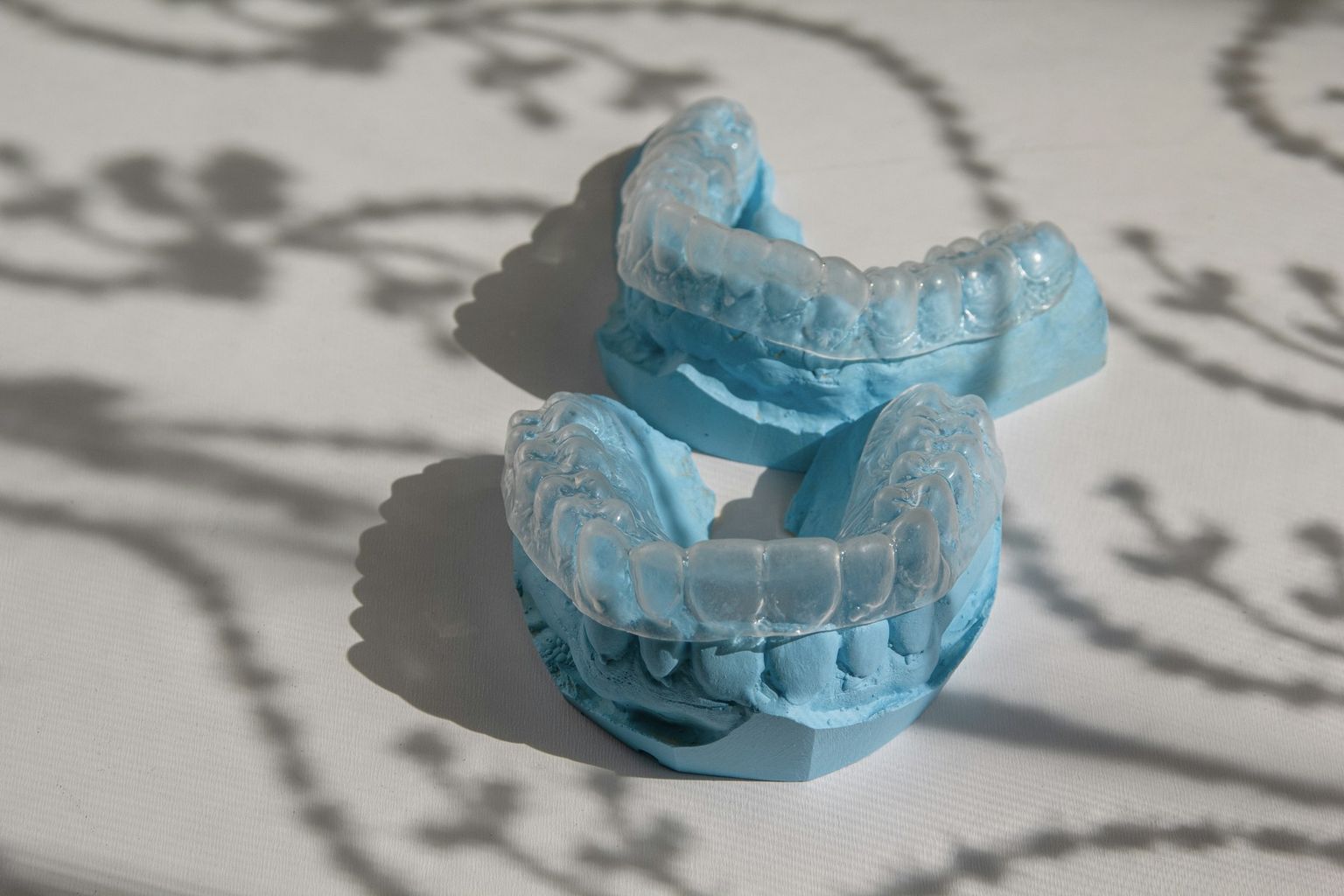 A pair of sports mouthguards