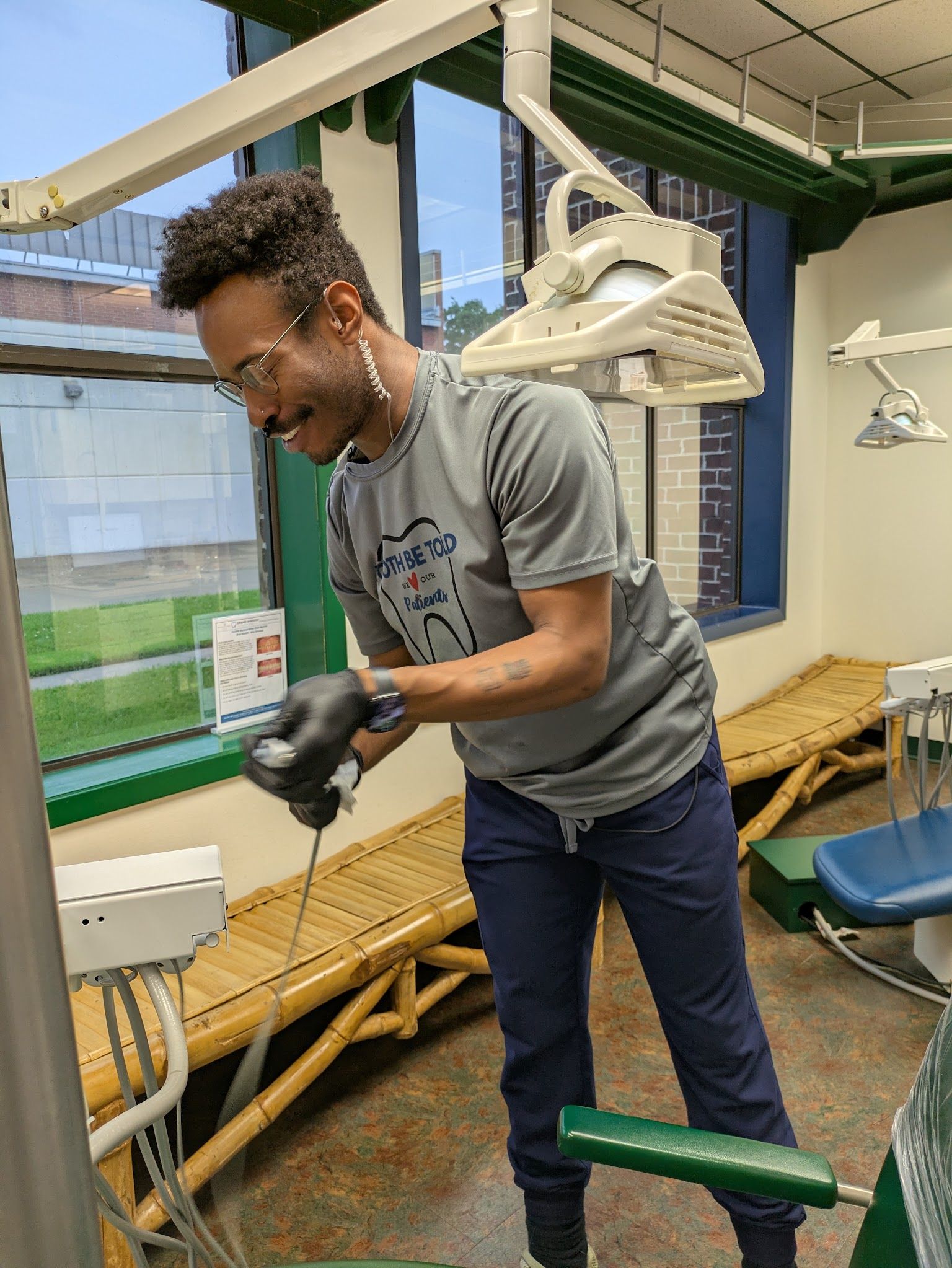 A dentist in the treatment room